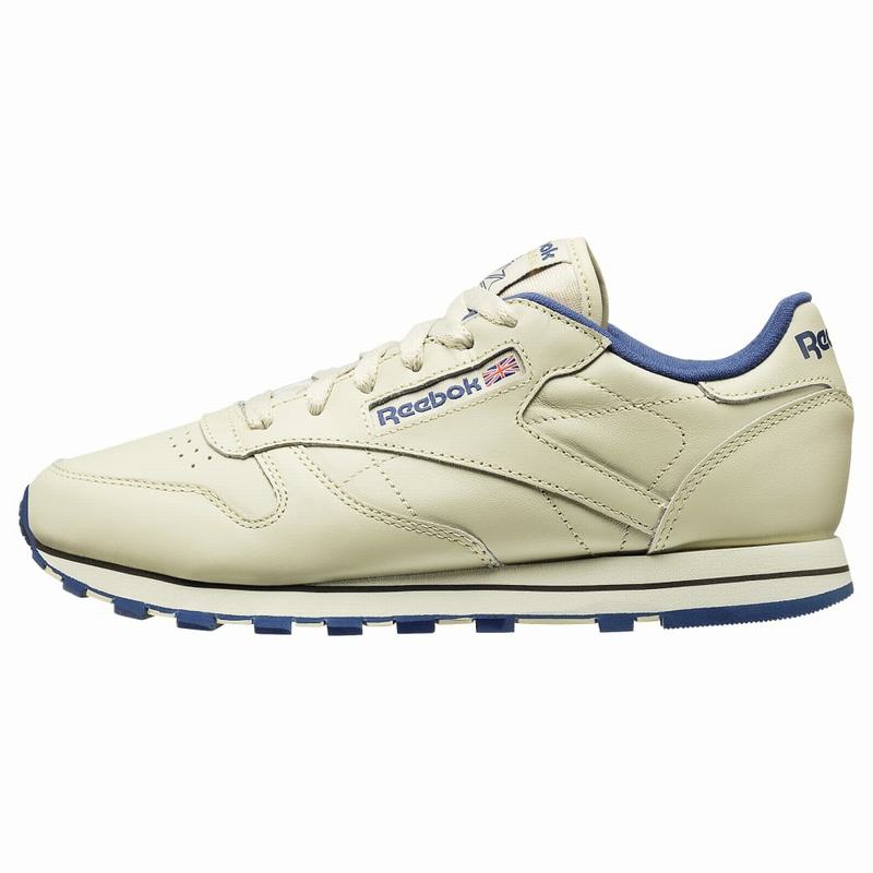 Reebok Classic Leather Tenisky Damske - Béžové/Námornícka Modrá NL3237YK